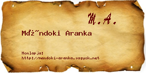 Mándoki Aranka névjegykártya