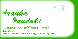 aranka mandoki business card